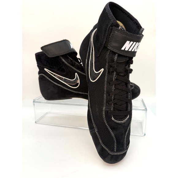 Nike Wrestling Shoes‎ Mens 10 Black Speed Sweep 7 366683-001 Sneakers Boxing VII - Picture 1 of 6